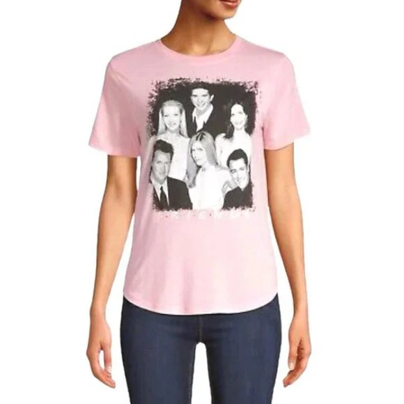 Friends Cast TV Show Short Sleeve T-Shirt in Pink - Picture 1 of 8